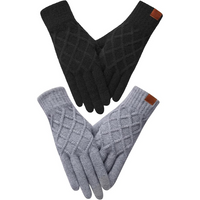 Thermally Knitted Touchscreen Winter Gloves – ArcticTap-Black + Dark Grey-State of Style
