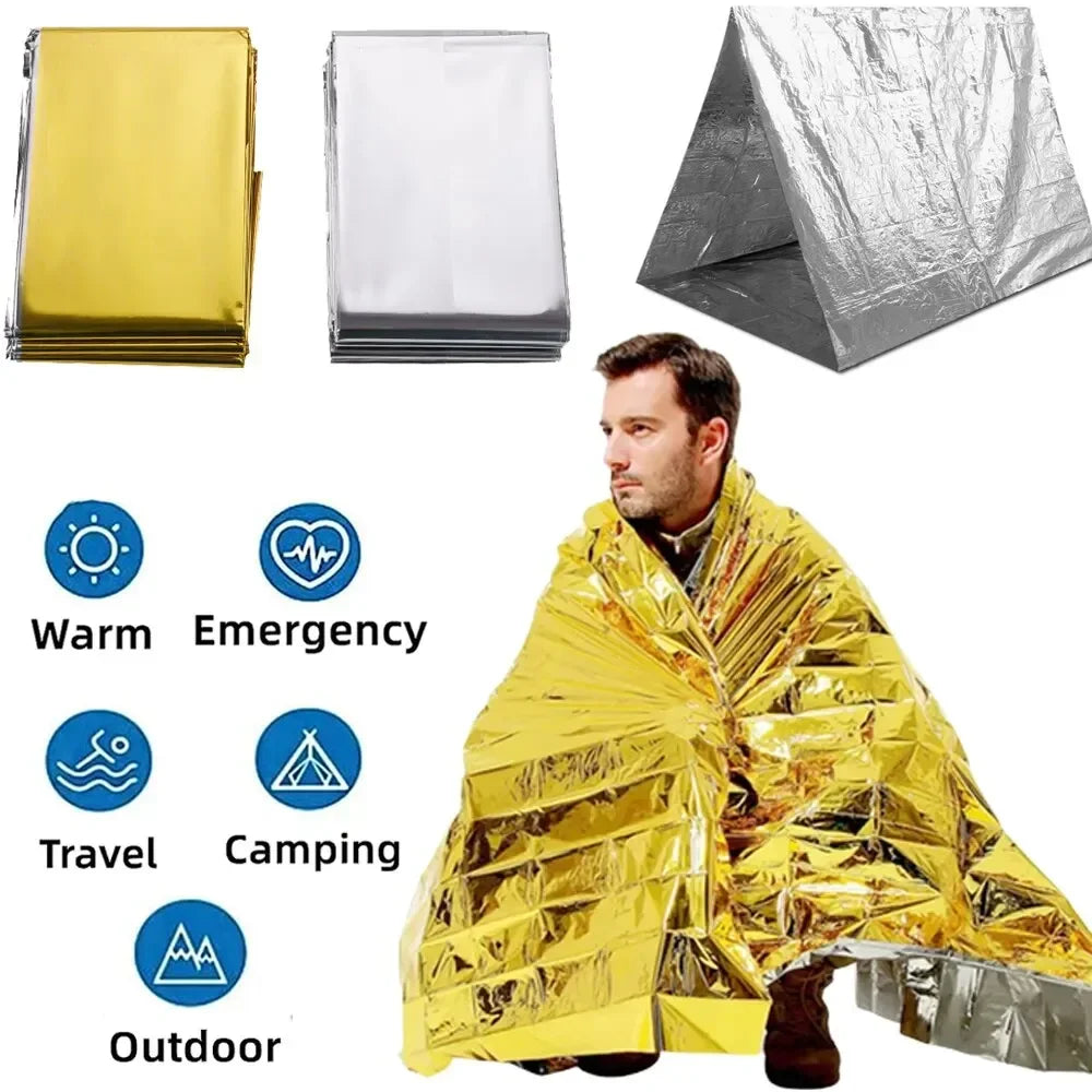 ThermaShield Poncho – Multifunctional Emergency and Insulation Blanket-Silver A-State of Style