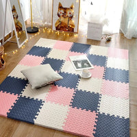 Thick Baby Play Mat – SquishyPlay-White Pink Cyan-State of Style