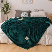 Thick Flannel Autumn Blanket - WarmHaven-70x100cm-Dark Green-State of Style