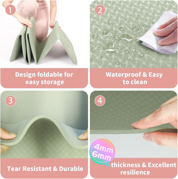 Thick Foldable Yoga Mat - FlexiMat-Green-State of Style
