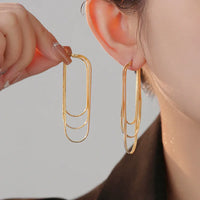 Three-Layer Chain Earrings - Aurelia-Gold-State of Style