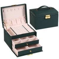 Three-Layer Jewellery Box | Organised Storage-GREEN-State of Style