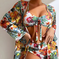 Three-piece bikini set with high-waist cut – Yara-White-S-State of Style