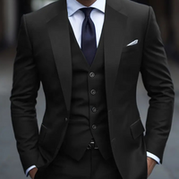 Three-Piece Formal Suit for Men - Leon-Black-S-State of Style