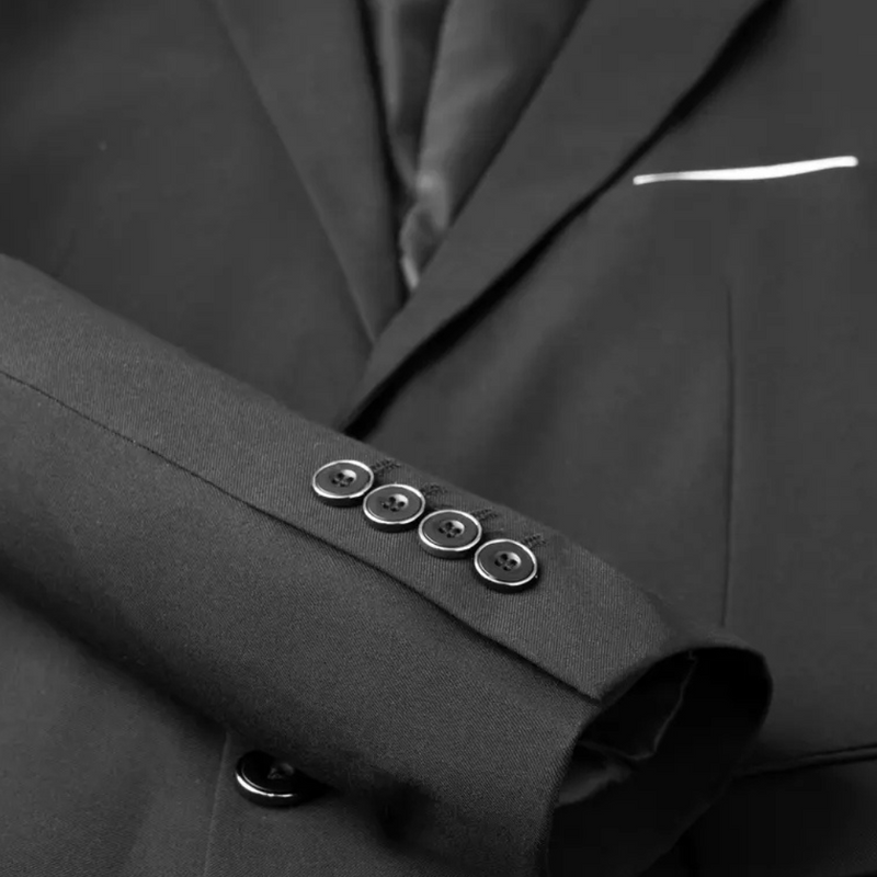 Three-Piece Formal Suit for Men - Leon-Black-S-State of Style