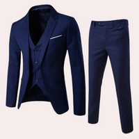 Three-Piece Formal Suit for Men - Leon-Dark blue-S-State of Style