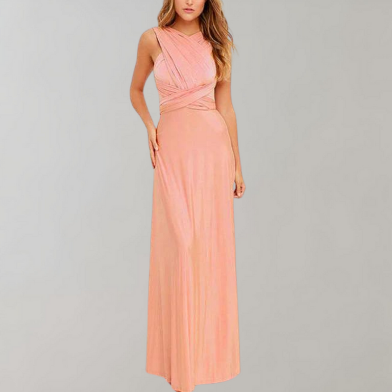 Tia - Elegant Wrap Dress for Women-Pink-S-State of Style