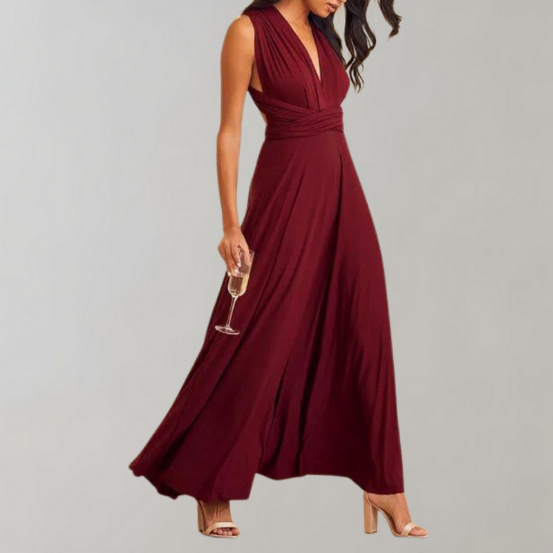 Tia - Elegant Wrap Dress for Women-Wine red-S-State of Style