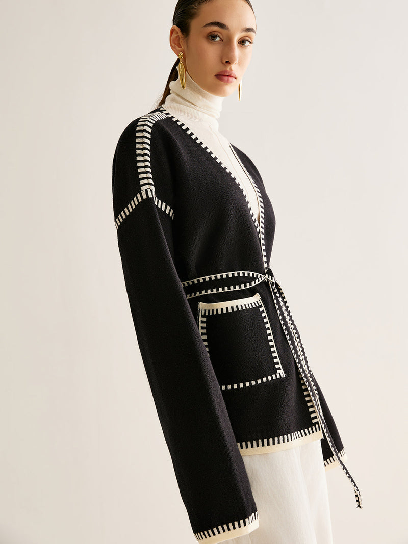 Tied Cardigan with Belt for Women - Celine-S-State of Style