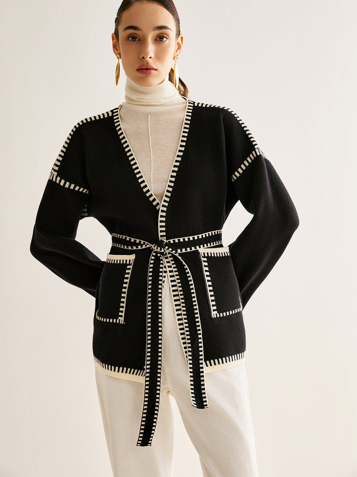 Tied Cardigan with Belt for Women - Celine-S-State of Style