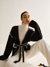 Tied Cardigan with Belt for Women - Celine-S-State of Style