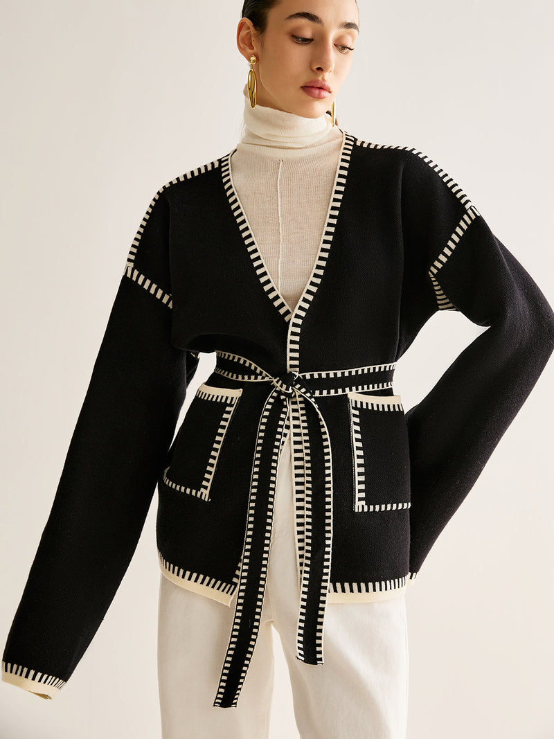 Tied Cardigan with Belt for Women - Celine-S-State of Style