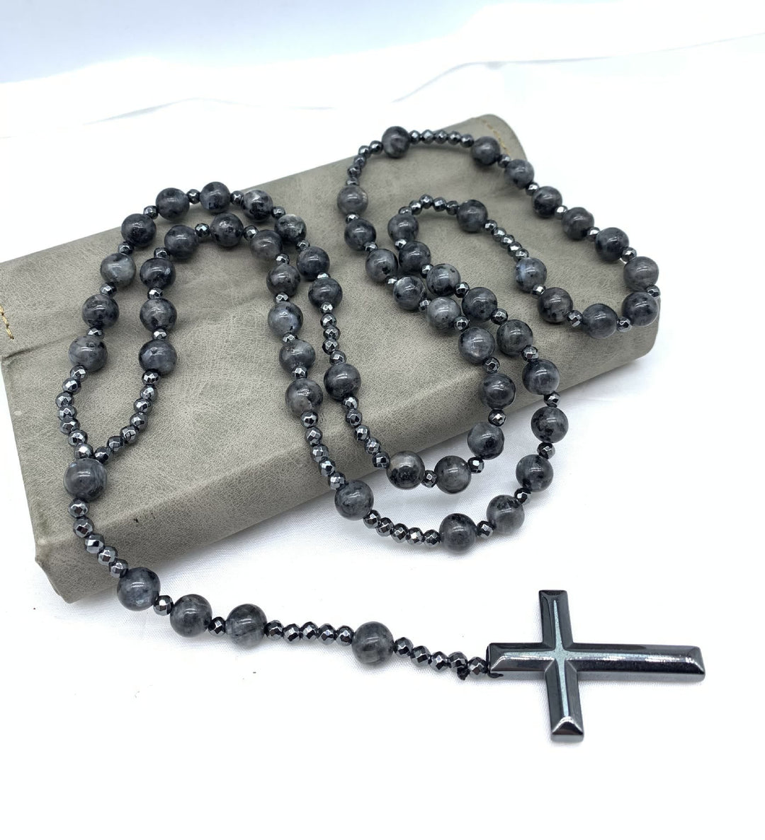 Tiger Eye and Lapis Lazuli Cross Rosary Necklace for Men - Orion-Tiger Eye-State of Style