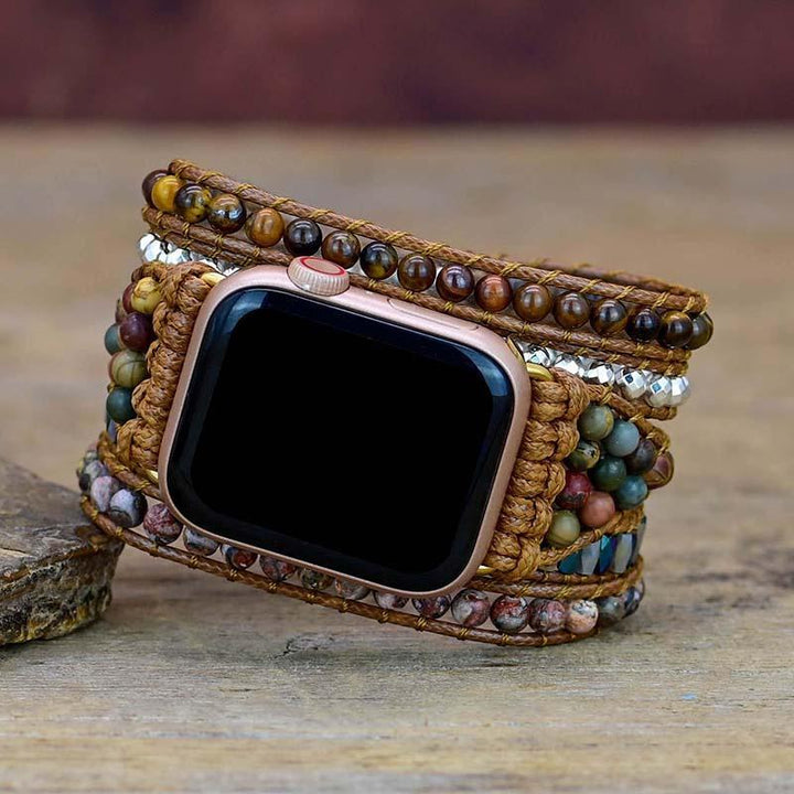 Tiger Eye Strengthening Apple Watch Strap - Orion-S (14 - 16 cm)-State of Style
