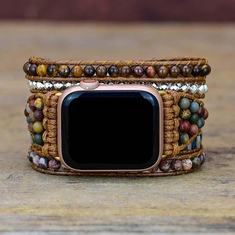 Tiger Eye Strengthening Apple Watch Strap - Orion-S (14 - 16 cm)-State of Style