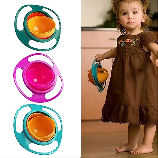 Tilt-Proof and Spill-Free Gyro Bowl - SpinSnack-Green-State of Style