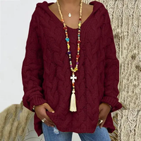 Timeless Cable Knit Sweater for Women - Maelle-Bordeaux red-S-State of Style