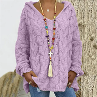 Timeless Cable Knit Sweater for Women - Maelle-Purple-S-State of Style