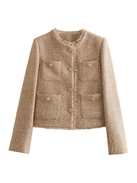 Timeless Chic Tweed Jacket with Gold Buttons - Anna-XS-State of Style