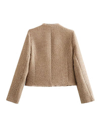 Timeless Chic Tweed Jacket with Gold Buttons - Anna-XS-State of Style