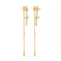 Timeless Drop Earrings - Elodie-Flower Chain Earrings-Gold-State of Style