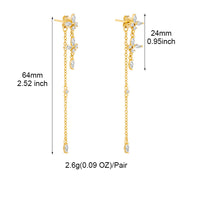 Timeless Drop Earrings - Elodie-Flower Chain Earrings-Gold-State of Style