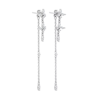 Timeless Drop Earrings - Elodie-Flower Chain Earrings-Silver-State of Style