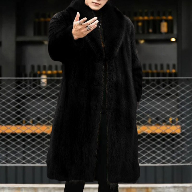 Timeless Men's Coat with Fur Look - Jules-Black-S-State of Style
