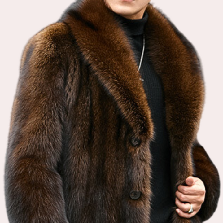Timeless Men's Coat with Fur Look - Jules-Brown-S-State of Style