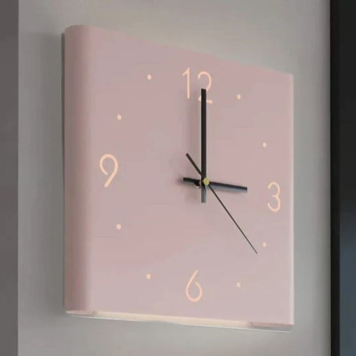 TimeLume Double-Sided Square Wall Clock with Lighting-Pink-State of Style