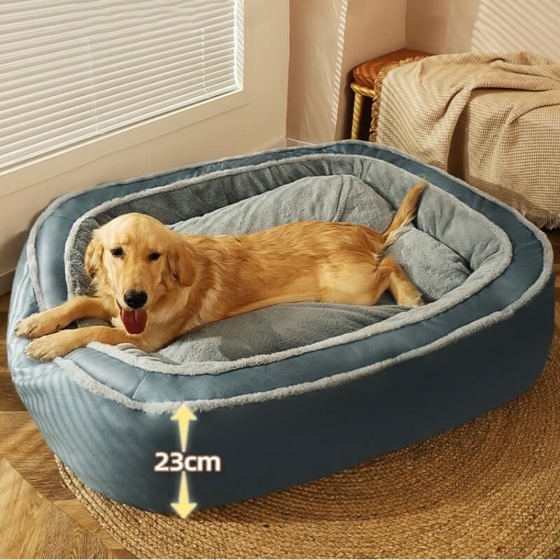 ™ Luxe Dog Bed with Removable Cover - CozyPaw-S-Dark Blue-State of Style