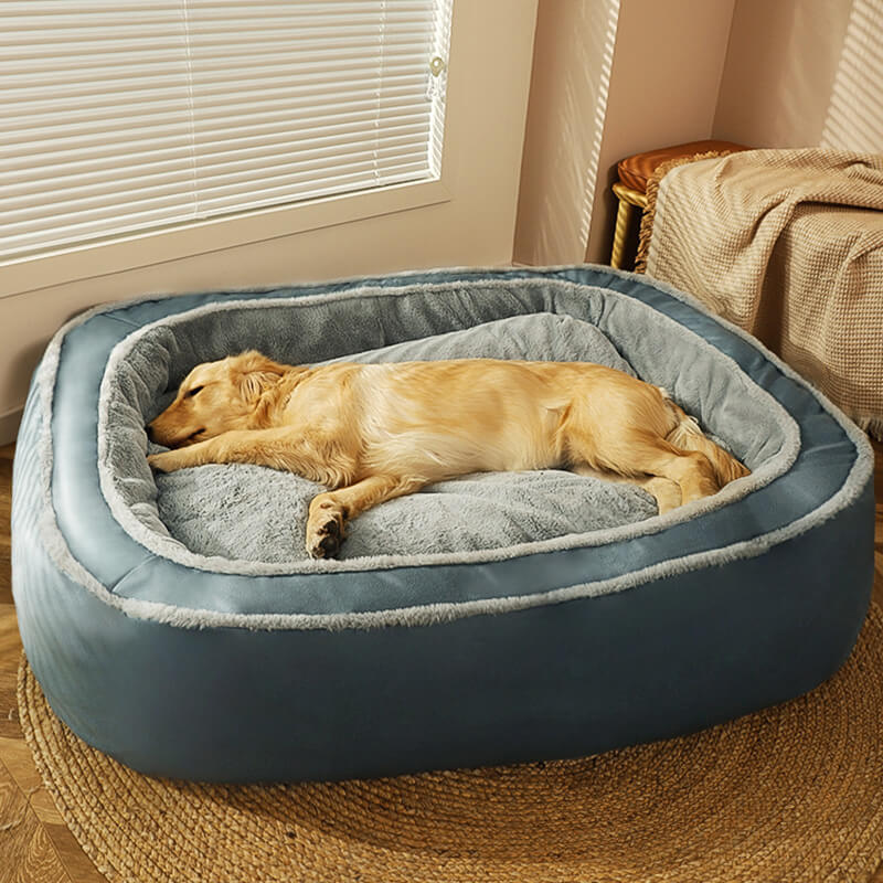 ™ Luxe Dog Bed with Removable Cover - CozyPaw-S-Dark Blue-State of Style