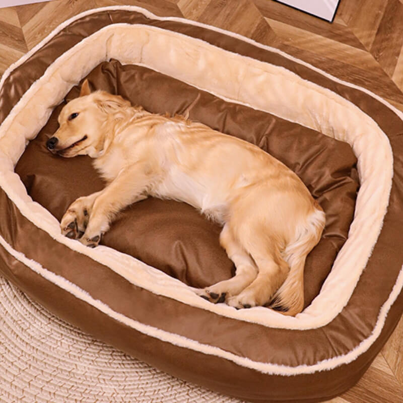 ™ Luxe Dog Bed with Removable Cover - CozyPaw-S-Dark Brown-State of Style