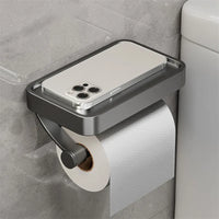 Toilet roll holder with shelf - Stalux-Black-State of Style