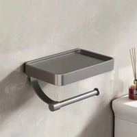 Toilet roll holder with shelf - Stalux-Black-State of Style