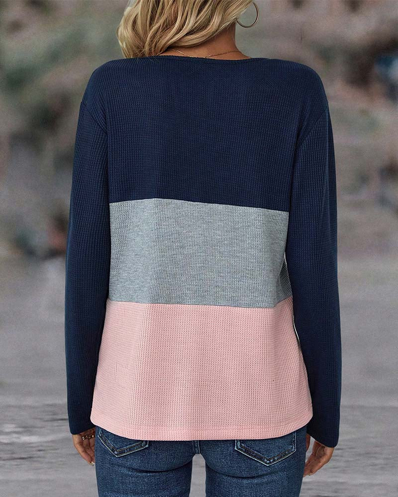 Casual Women's Sweater with Colour Block – Noëlle