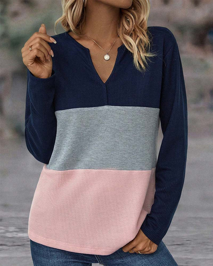 Casual Women's Sweater with Colour Block – Noëlle