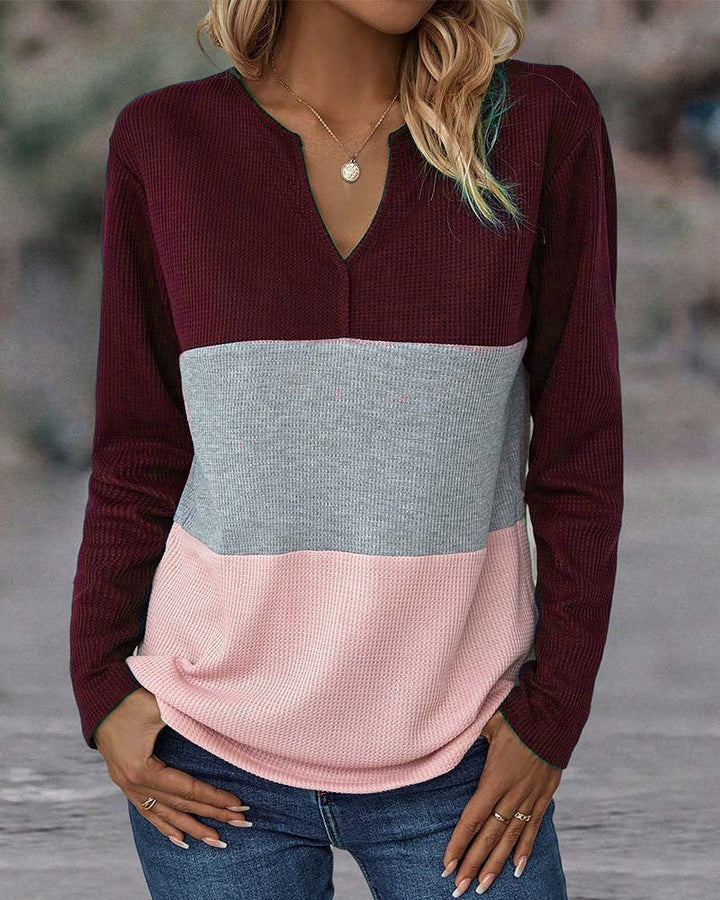 Casual Women's Sweater with Colour Block – Noëlle