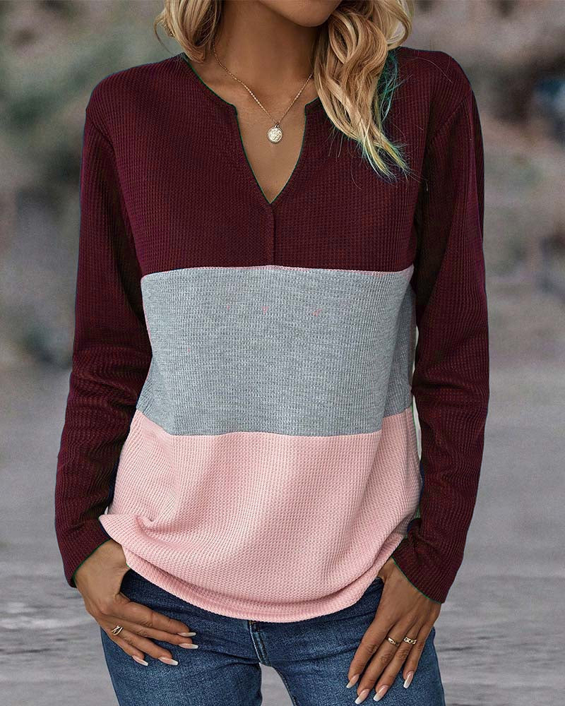 Casual Women's Sweater with Colour Block – Noëlle