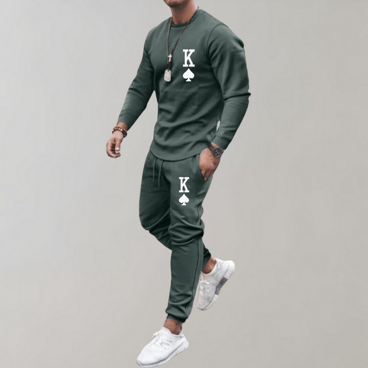 Tracksuit with Letter Print for Men - Thor-Green-S-State of Style