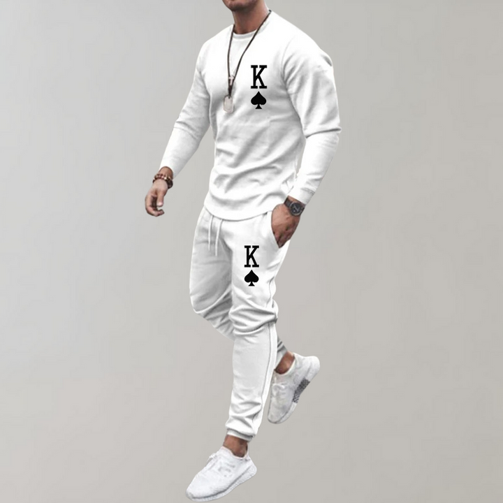 Tracksuit with Letter Print for Men - Thor-White-S-State of Style