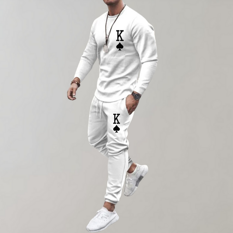 Tracksuit with Letter Print for Men - Thor-White-S-State of Style