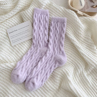 Traditional Fluffy Socks Jade – Soft, Warm & Vintage-Inspired-Light Purple-State of Style