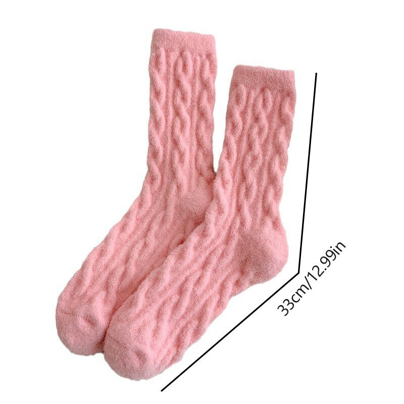 Traditional Fluffy Socks Jade – Soft, Warm & Vintage-Inspired-Pink-State of Style