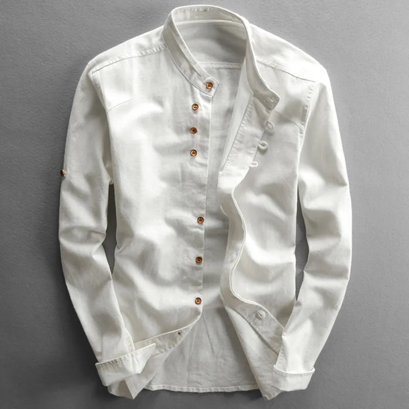 Traditional Japanese Men's Shirt - Yuki-White-M-State of Style