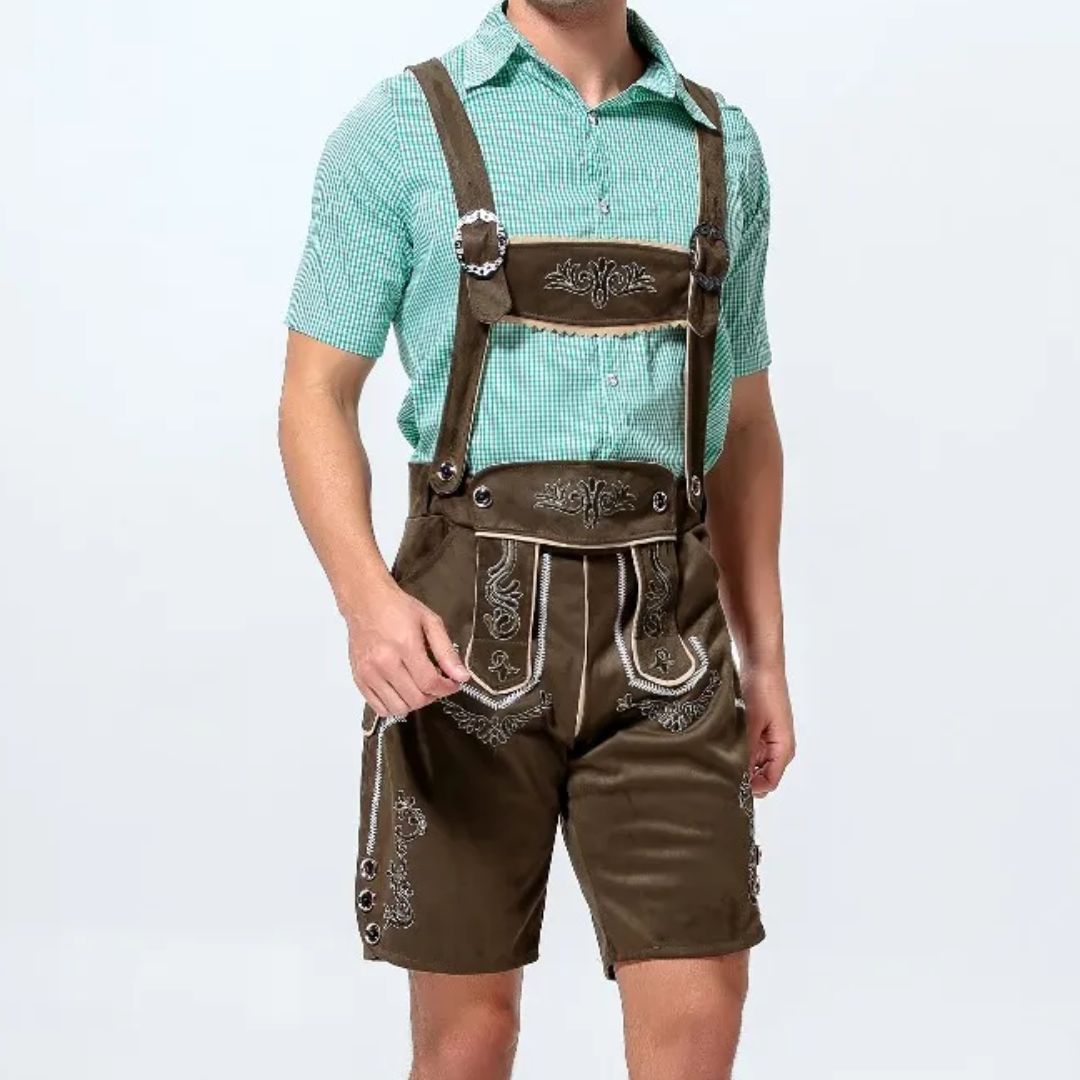 Traditional Lederhosen Anton – Authentic Bavarian Oktoberfest Wear-Black-M-State of Style