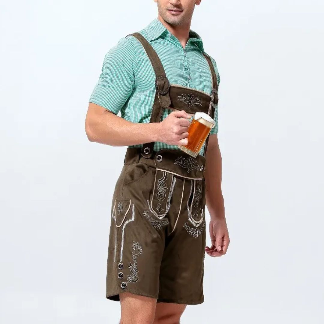 Traditional Lederhosen Anton – Authentic Bavarian Oktoberfest Wear-Black-M-State of Style