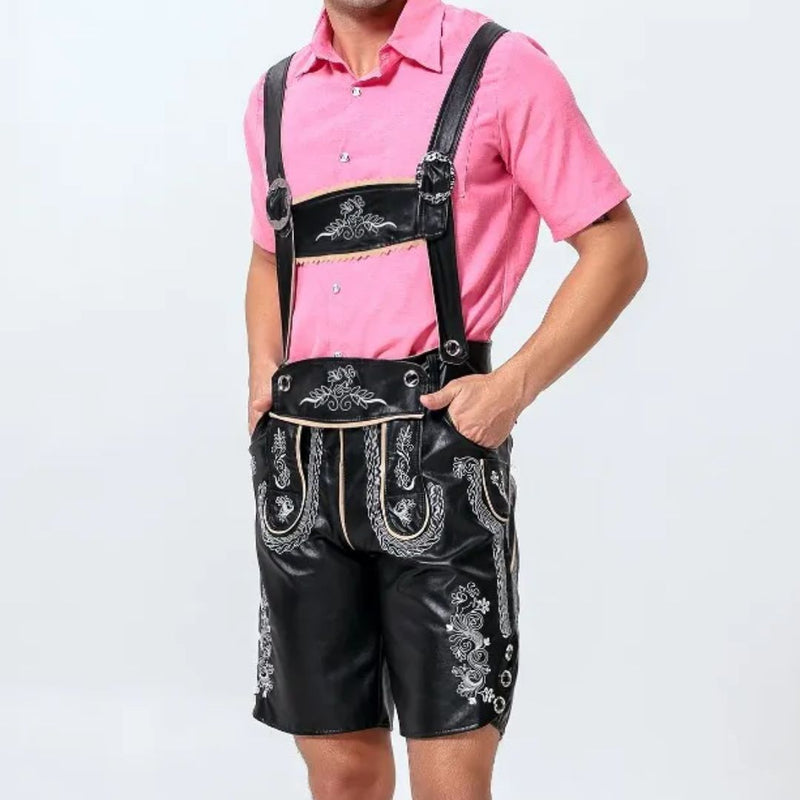 Traditional Lederhosen Anton – Authentic Bavarian Oktoberfest Wear-Black-M-State of Style