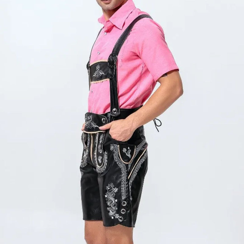Traditional Lederhosen Anton – Authentic Bavarian Oktoberfest Wear-Black-M-State of Style